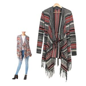 New York & Co Brown Metallic Ribbed V Neck Cardigan Sweater Size Small